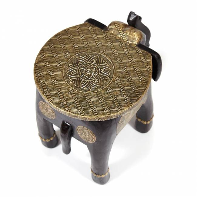 Столик Secret de Maison Голден Слон/Golden Slon (мод. ND-006) массив манго/алюминий, 40х30х31см, коричневый/чеканка этническая роспись дерево манго/латунная чеканка Столик Secret de Maison Голден Слон/Golden Slon (мод. ND-006) массив манго/алюминий, 40х30х31см, коричневый/чеканка этническая роспись дерево манго/латунная чеканка