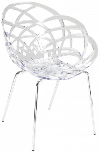 Кресло прозрачное Flora-ML хромированный, прозрачный 590х600х810 мм