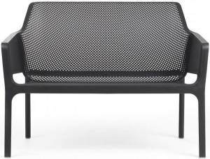 Диван пластиковый Net Bench антрацит 1160х700х860 мм Диван пластиковый Net Bench антрацит 1160х700х860 мм