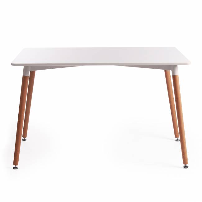 Стол Джон/John (мод.T1001) МДФ/дерево, 120х80х75см, белый/натуральный White (Белый) / Natural (натуральный) МДФ/дерево