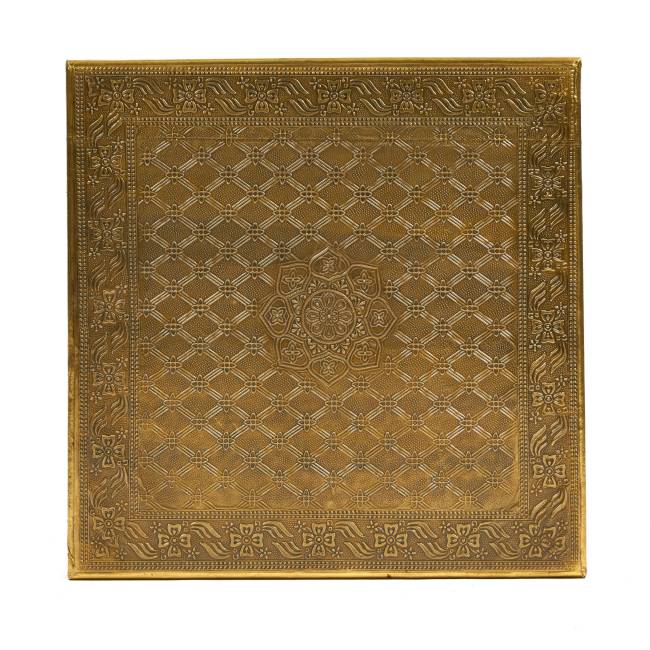 Столик Secret de Maison Голден Хевели/Golden Havely (мод. BJ-002) массив манго/алюминий, 46х46х18см, коричневый/чеканка (Комплект из 2 шт.) этническая чеканка дерево манго