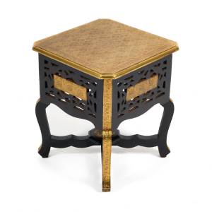 Столик Secret de Maison Фумо/Fumo (мод. ND-027) массив манго/алюминий, 38х38х46см, коричневый/чеканка этническая роспись дерево манго