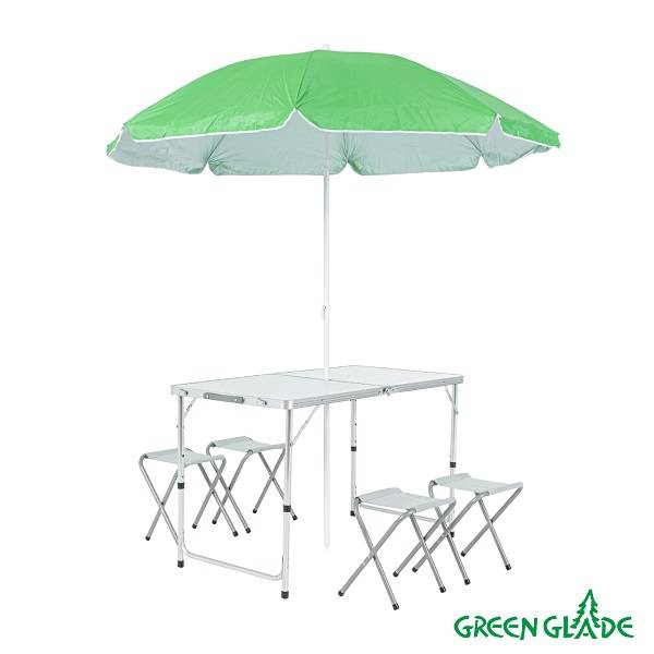 Набор мебели для пикника Green Glade M790-1 (мраморный белый)
