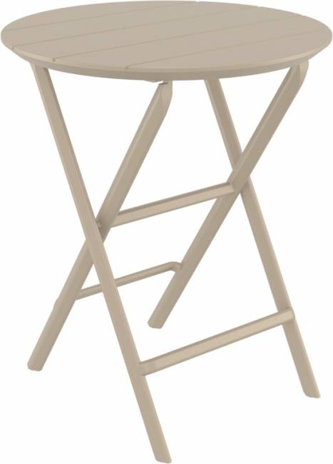 Стол пластиковый складной Helen Folding Table Ø60 бежевый Ø600х740 мм
