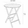 Стол пластиковый складной Helen Folding Table Ø60 марсала Ø600х740 мм Стол пластиковый складной Helen Folding Table Ø60 марсала Ø600х740 мм